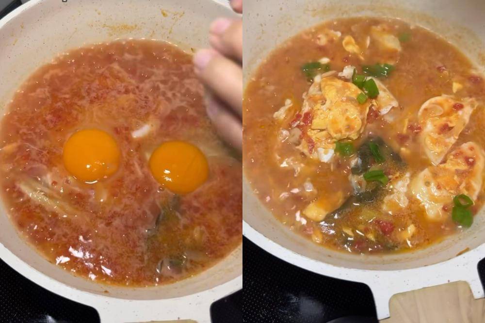Telur gemuk kuah santan tomat