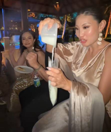 Patricia Gouw pumping di acara pesta Luna dan Maxime
