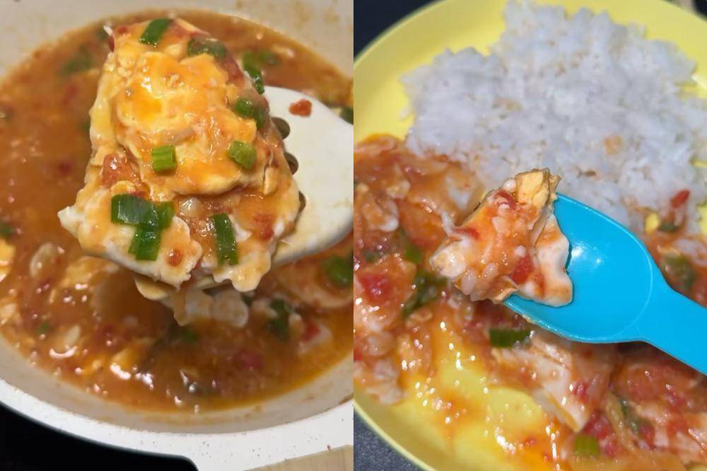 Telur gemuk kuah santan tomat