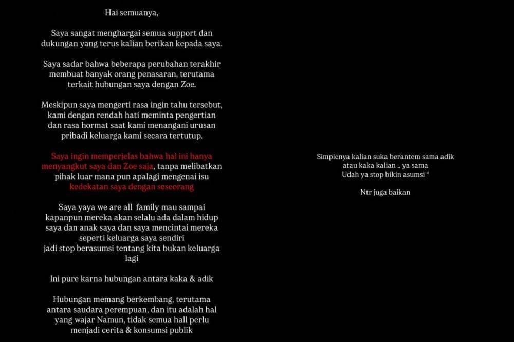 postingan Jennifer Coppen soal pertengkaran dengan Zoe Wassink