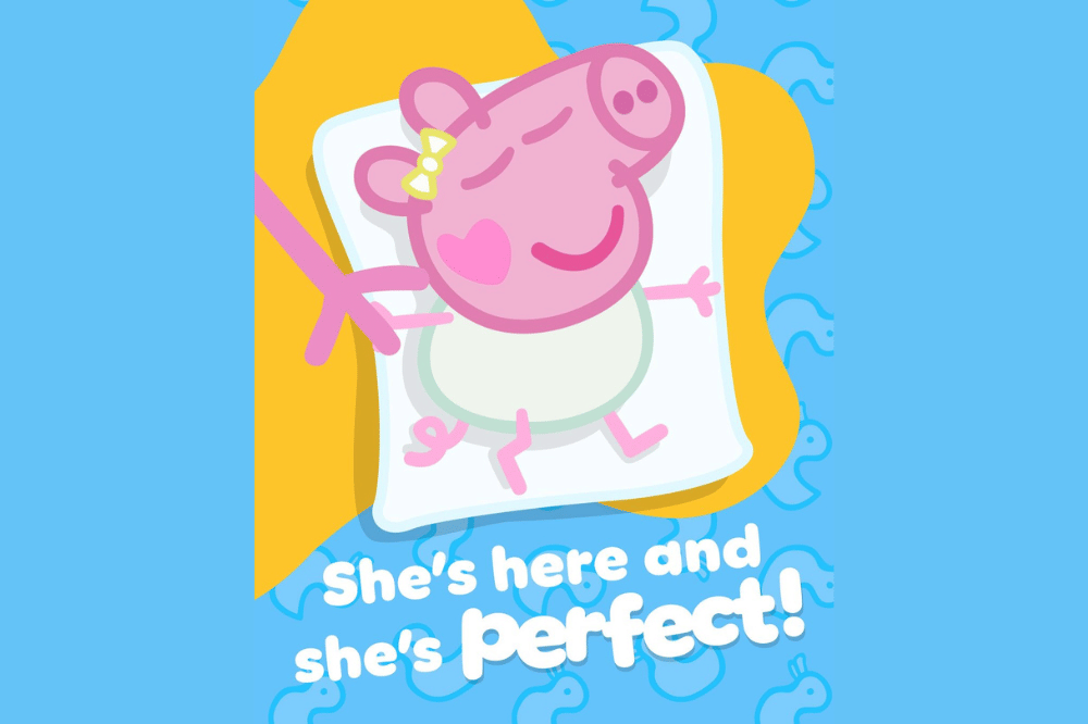 Mummy Pig melahirkan anak perempuan