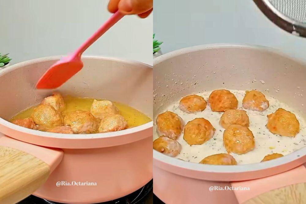 Cara Membuat Creamy Chicken Meatballs