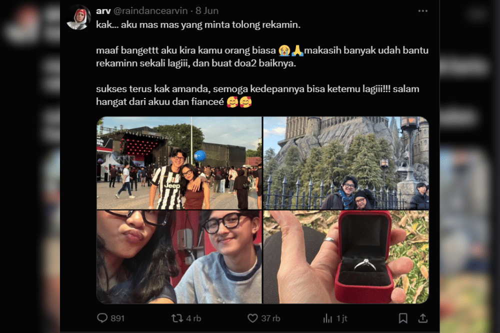 Kisah Amanda JKT48 Bantu Lamaran di Konser Hindia