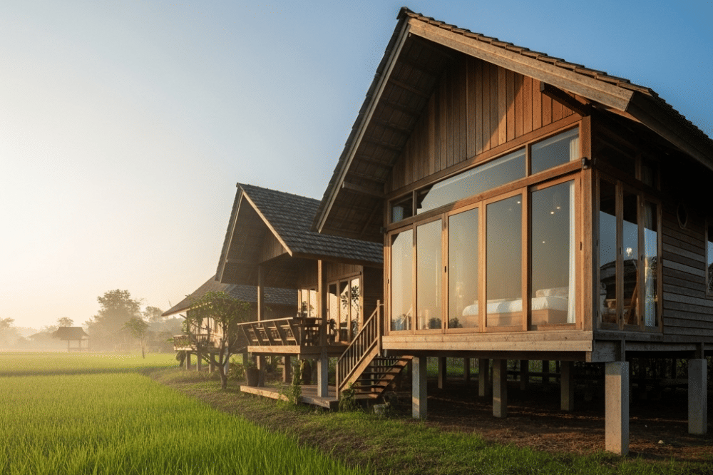 Inspirasi Desain Rumah Pinggir Sawah
