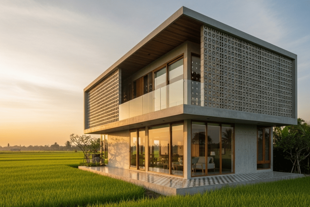Inspirasi Desain Rumah Pinggir Sawah
