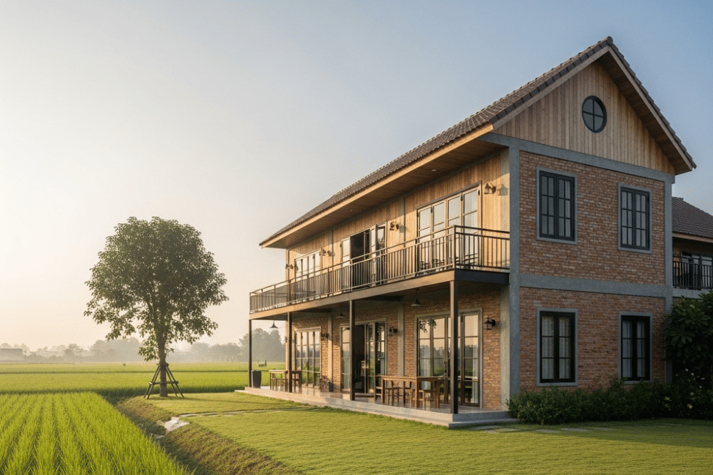 Inspirasi Desain Rumah Pinggir Sawah
