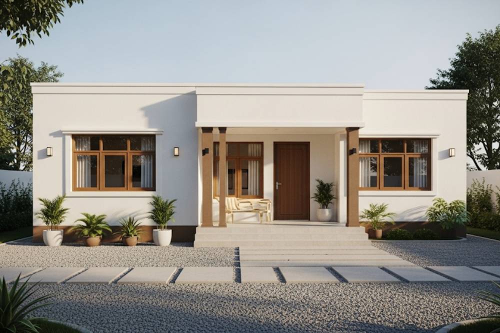 Desain Fasad Rumah Warna Putih