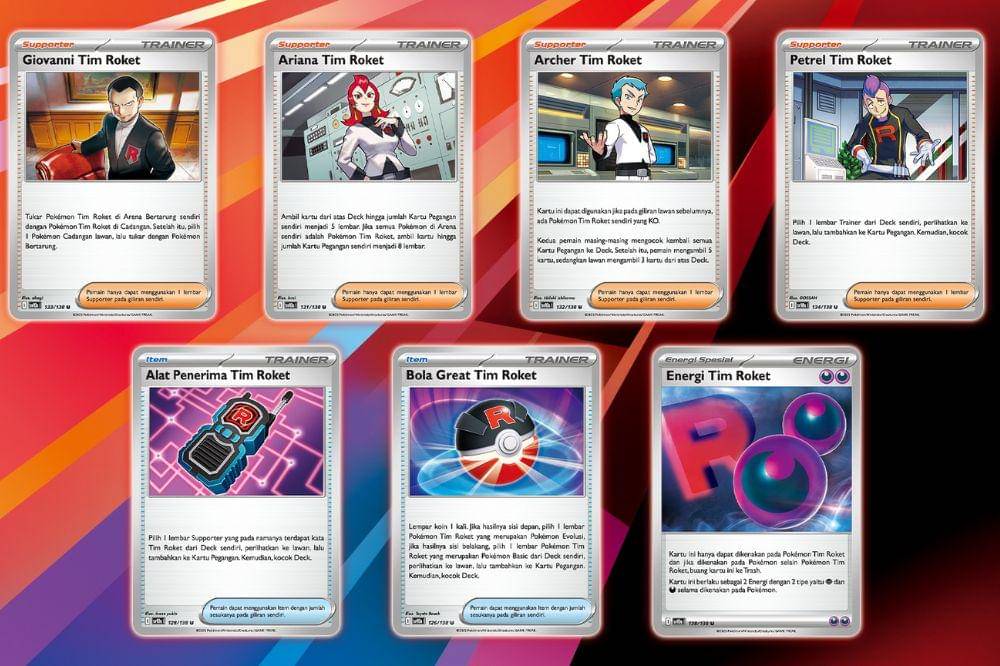 Kartu-Kartu Trainer dan Item Tim Roket di Seri “Kehadiran Juara”