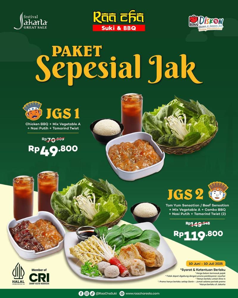 promo Raa Cha Suki BBQ Hut Jakarta 2025