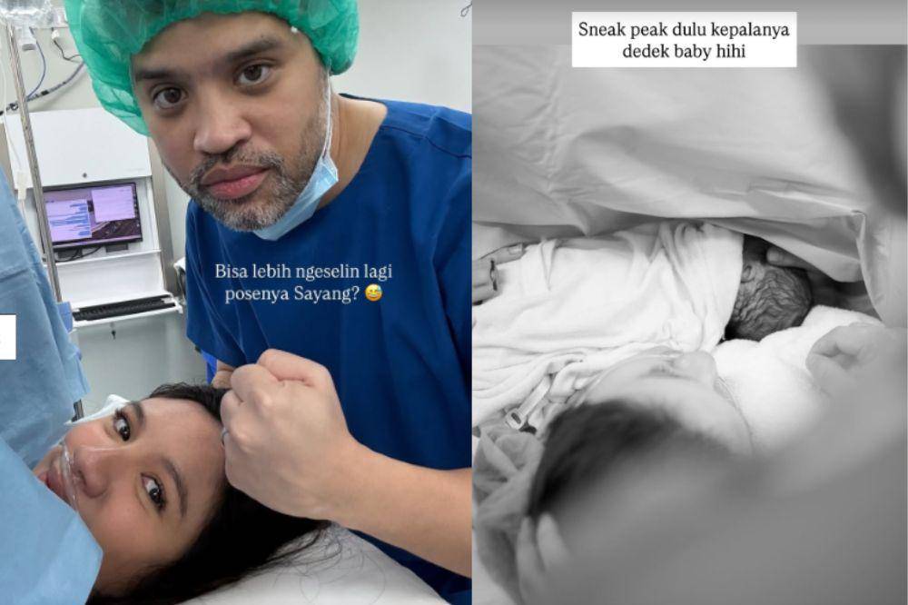 Acha Sinaga Melahirkan Anak Ketiga, Suami Setia Dampingi Prosesnya.jpg