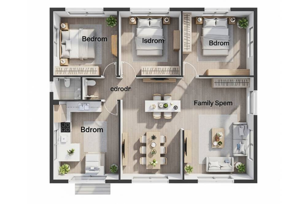Ide Denah Rumah 3 Kamar Tidur