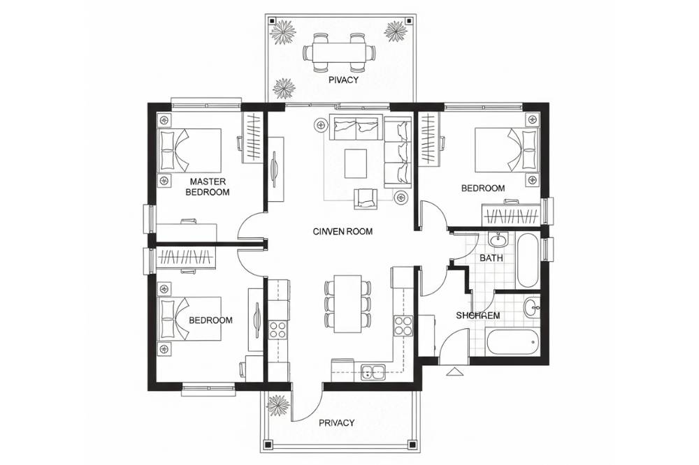 Ide Denah Rumah 3 Kamar Tidur