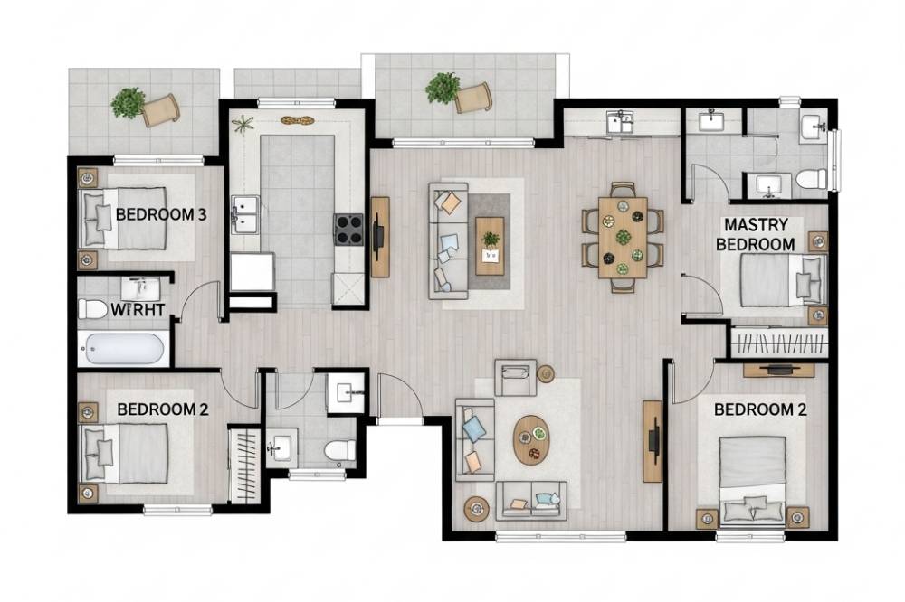 Ide Denah Rumah 3 Kamar Tidur