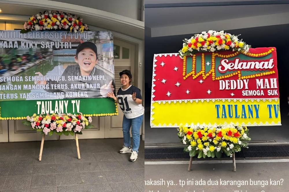 karangan bunga Andre Taulany