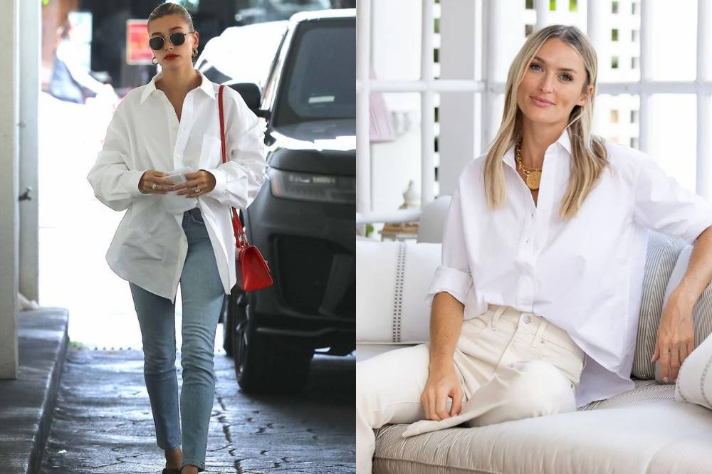 white button down