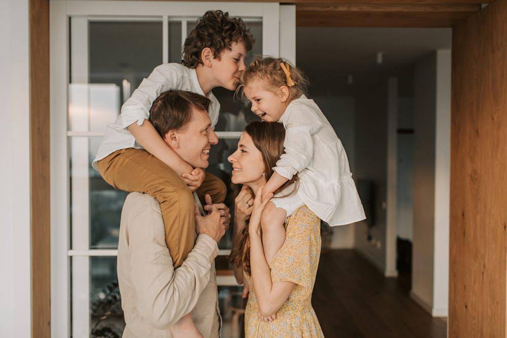 a family having fun together