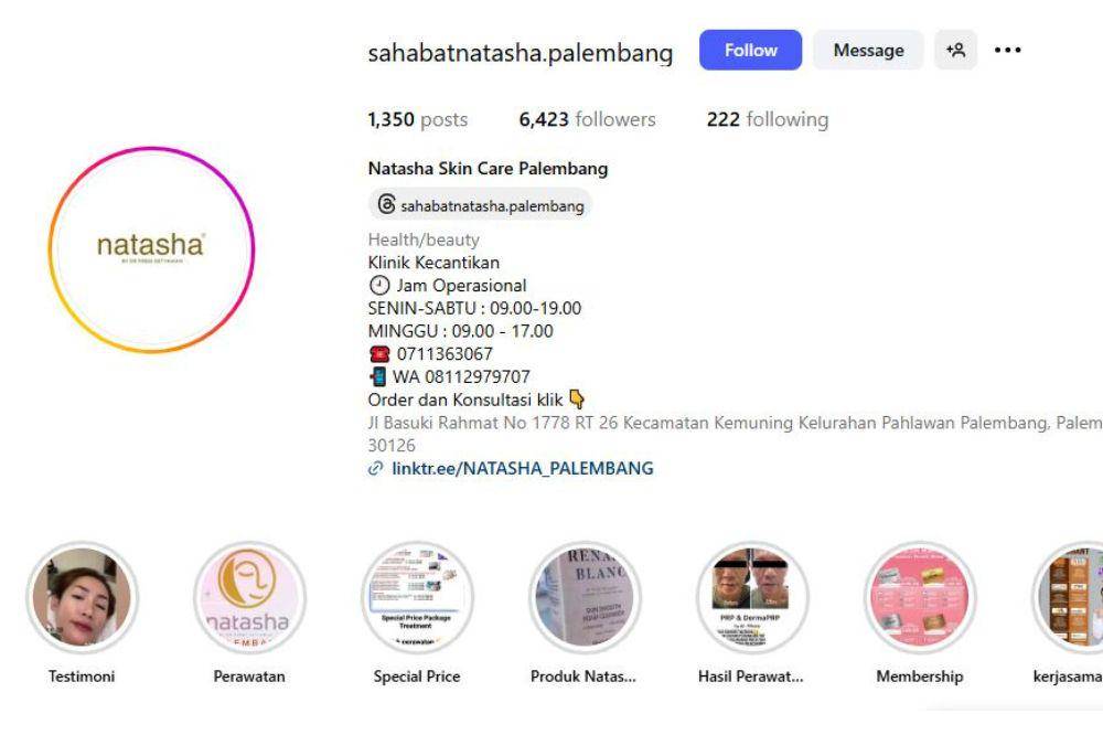 klinik kecantikan terdekat palembang