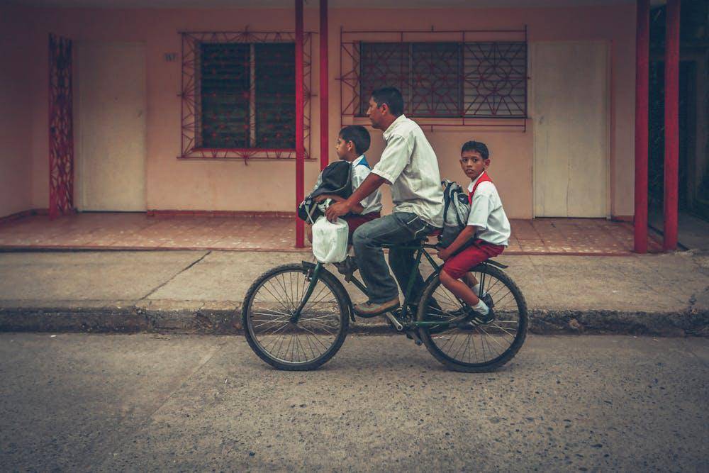 a man riding a bicycle