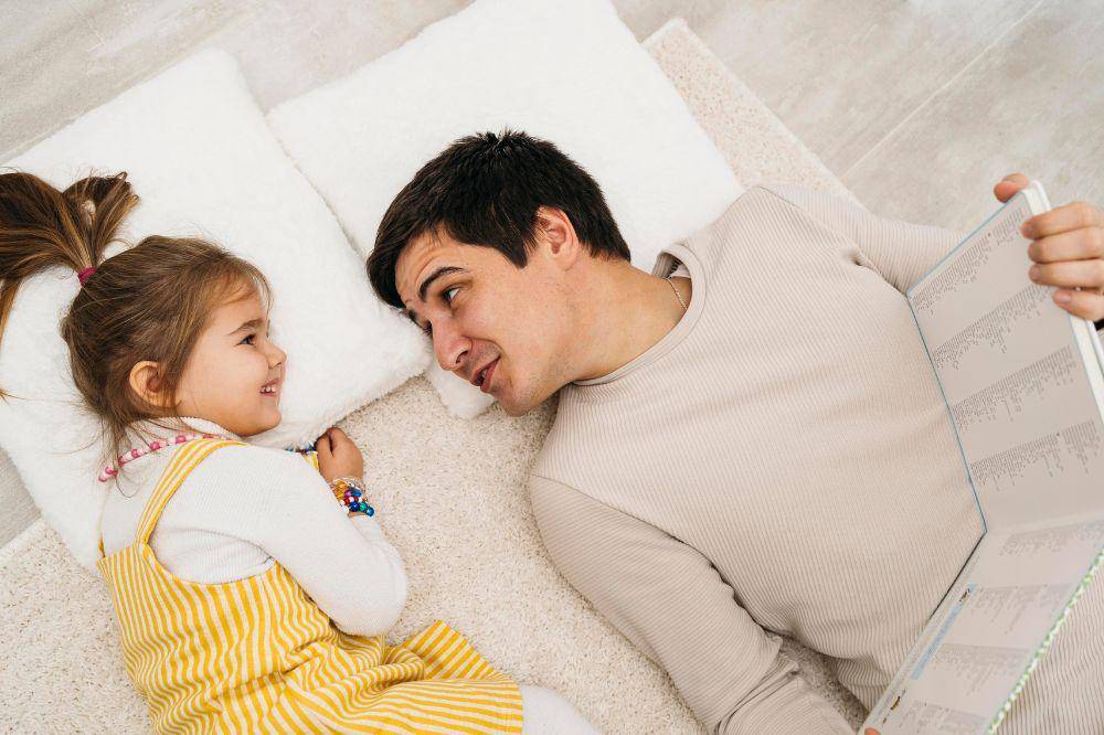 father and daughter spending time together