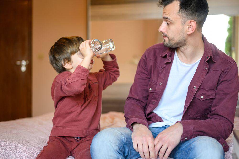 Child playing with glasses