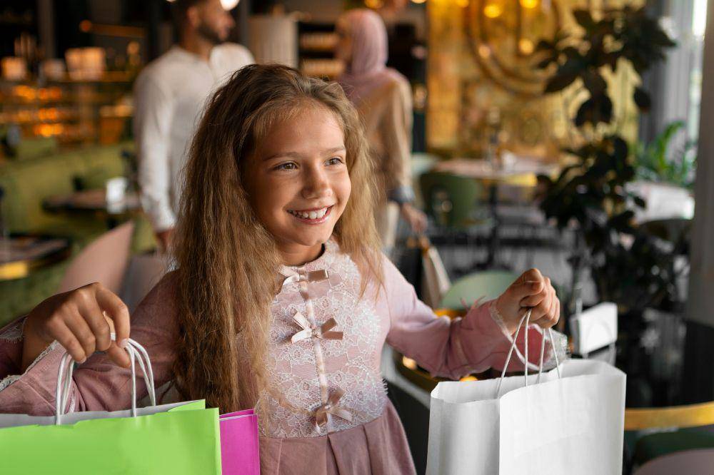 Young girl out for a shopping session