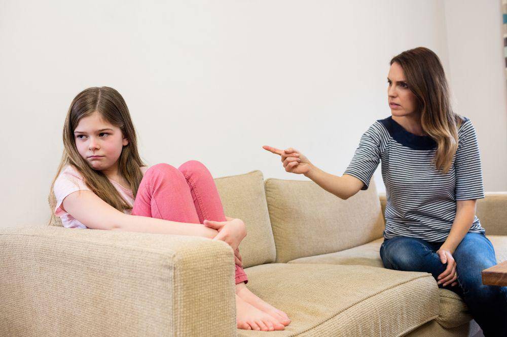 Daughter ignoring her mother after an argument