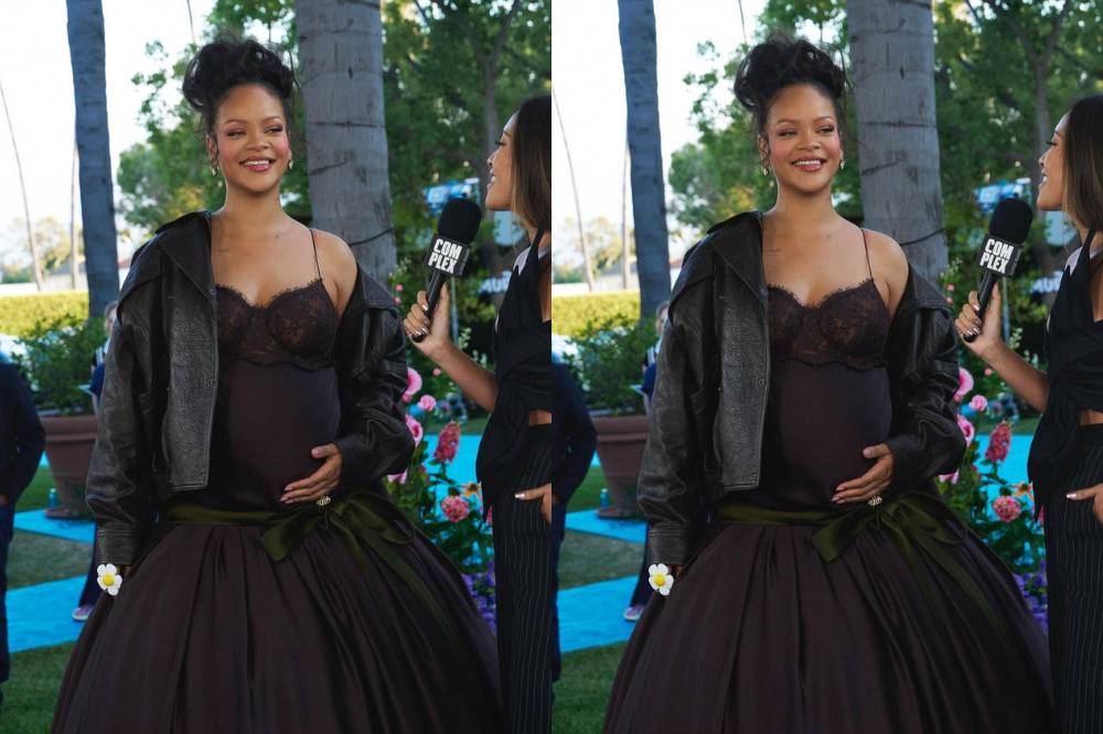 Gaya Rihanna saat Trimester 3 di Peluncuran Film Smurfs