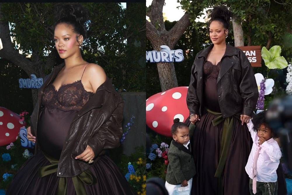 9 Gaya Rihanna saat Trimester 3 di Peluncuran Film Smurfs