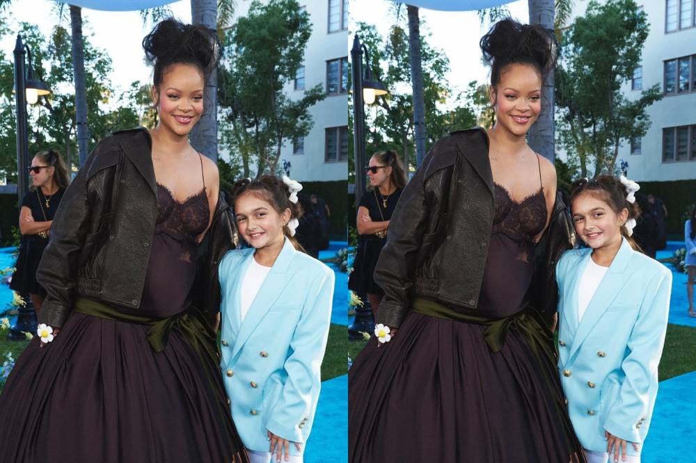 Gaya Rihanna saat Trimester 3 di Peluncuran Film Smurfs