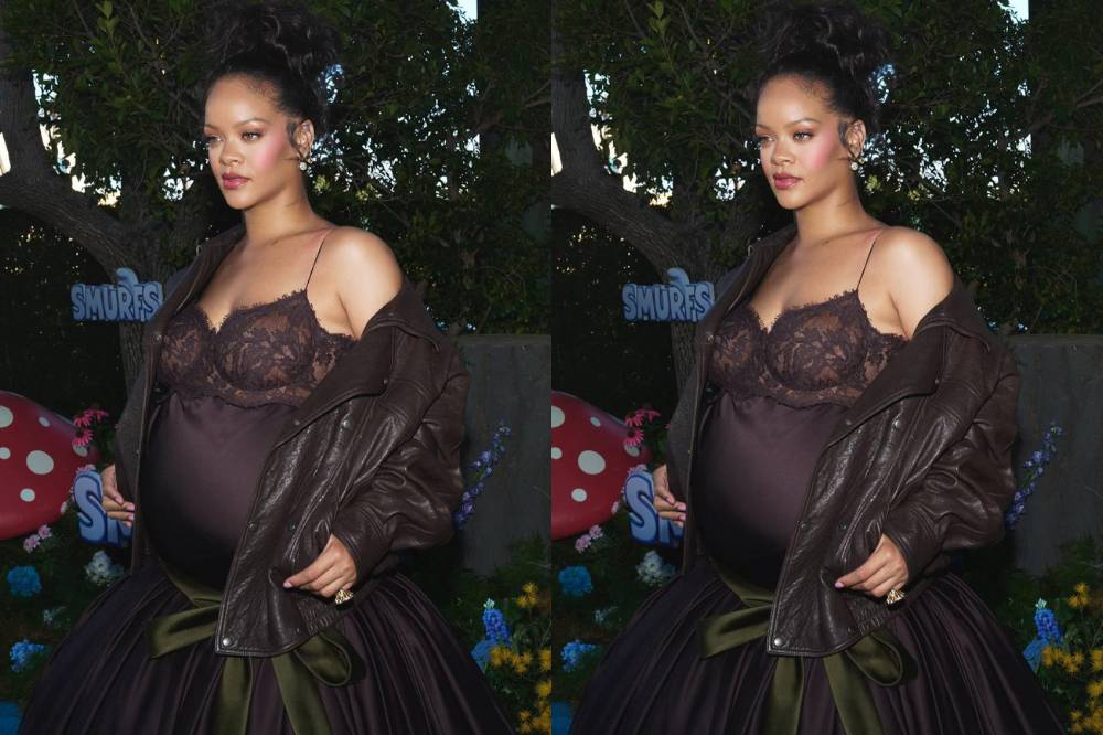 Gaya Rihanna saat Trimester 3 di Peluncuran Film Smurfs