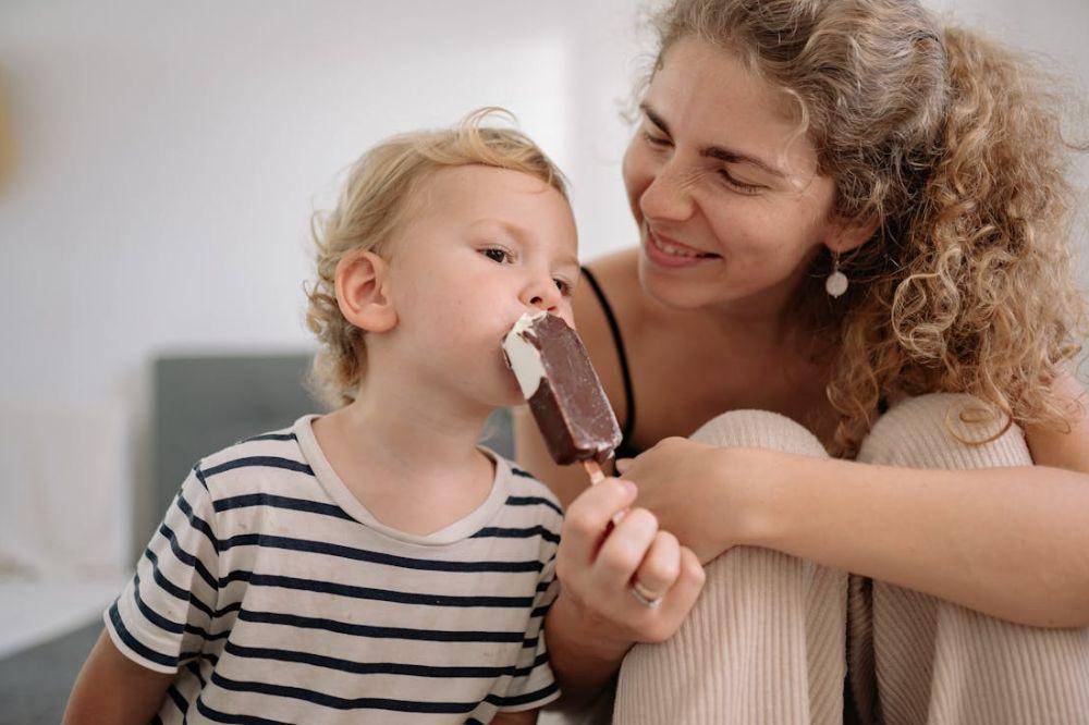 Kid eating ice cream