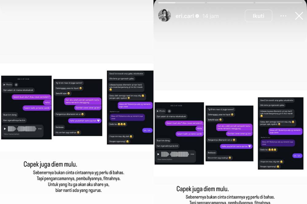 Kumpulan Chat Kesedihan Erika Carlina saat Hamil, Ada Chat DJ Panda