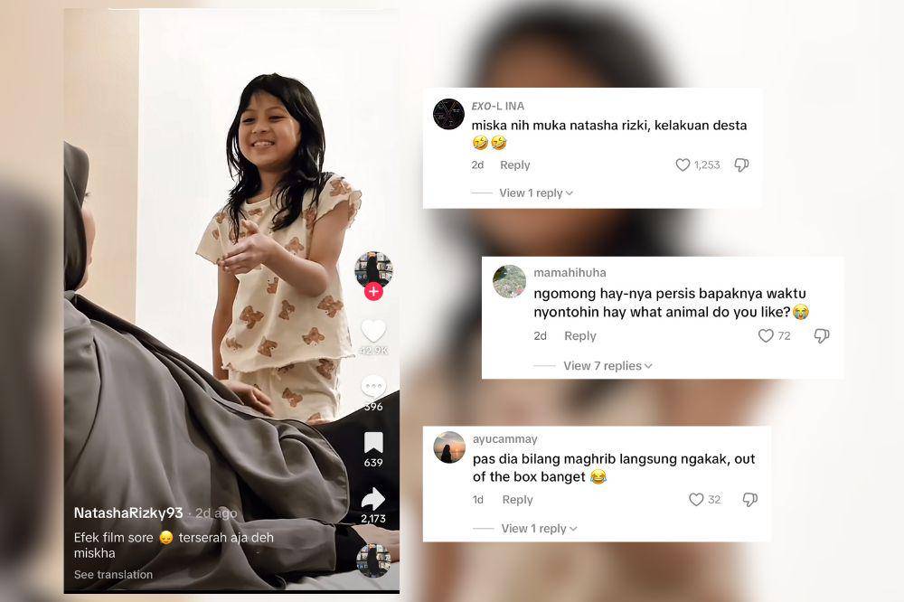 Reaksi netizen Miskha parodi Sore