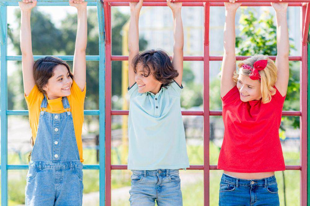 friends in park playing