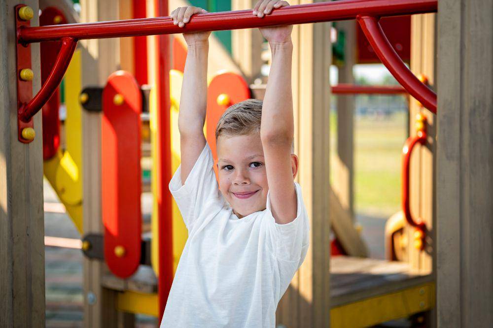 boy having fun at the playground