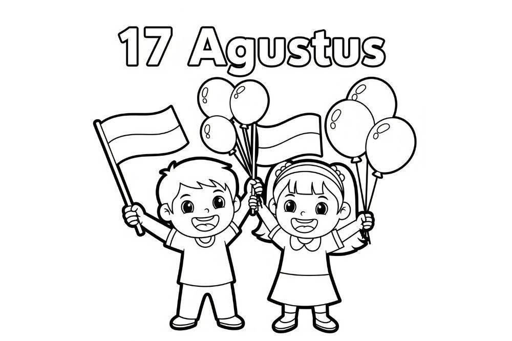 Ide Mewarnai Gambar 17 Agustus Untuk TK