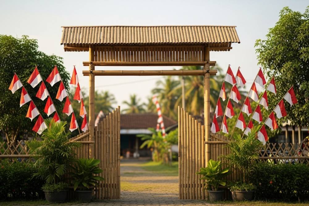 Desain Gapura 17 Agustus Minimalis Desain 2025 untuk 80 Tahun Indonesia