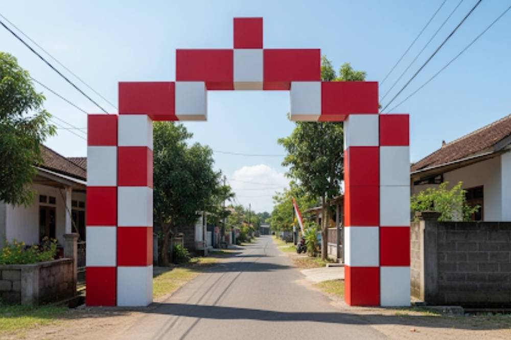 Desain Gapura 17 Agustus Minimalis Desain 2025 untuk 80 Tahun Indonesia