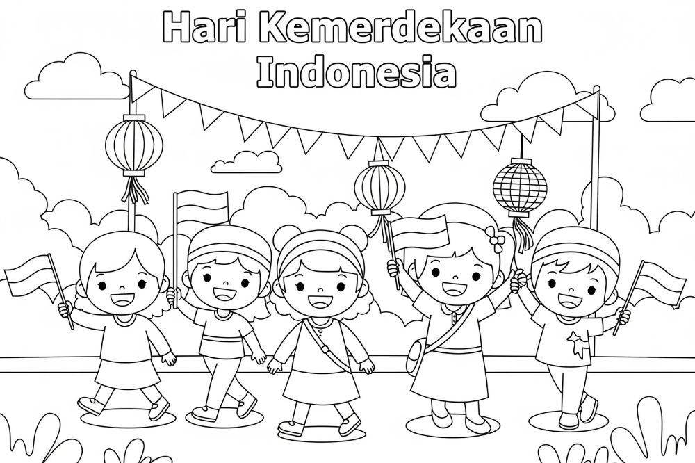 Ide Mewarnai Gambar 17 Agustus Untuk TK