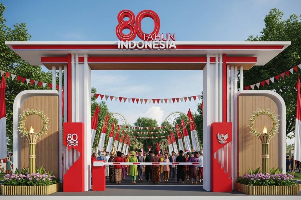 Desain Gapura 17 Agustus Minimalis Desain 2025 untuk 80 Tahun Indonesia