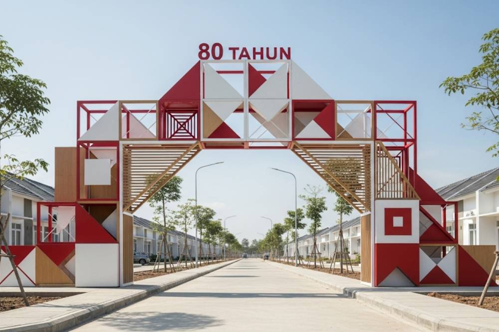 Desain Gapura 17 Agustus Minimalis Desain 2025 untuk 80 Tahun Indonesia