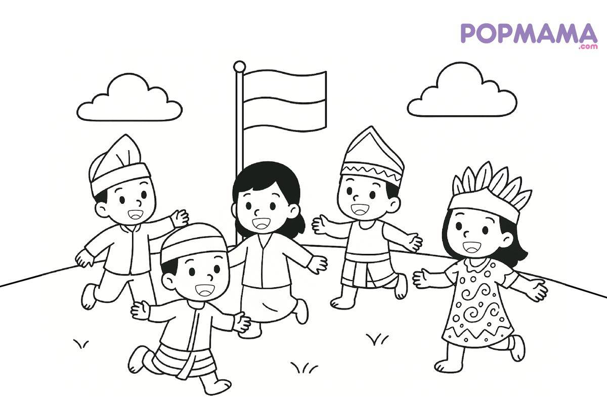 ide mewarnai 17 agustus anak tk