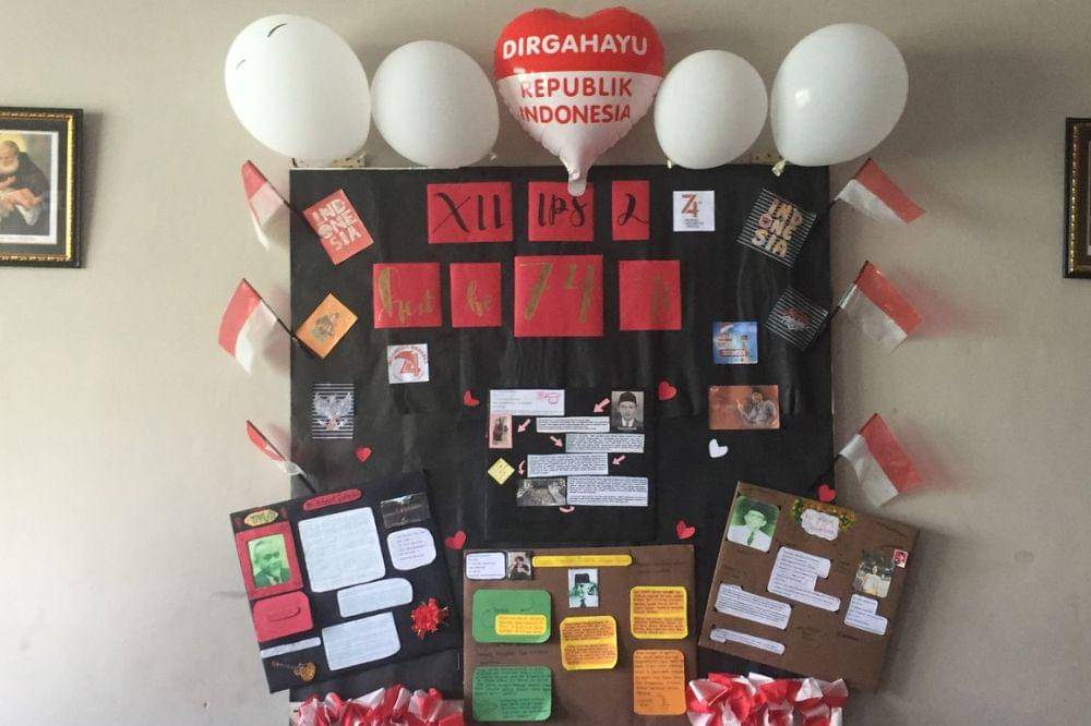 Hiasan mading kelas tema 17 Agustus