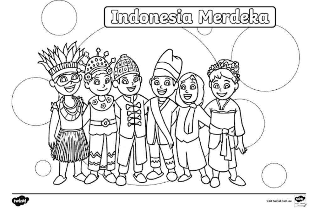 Sketsa tema kemerdekaan Indonesia