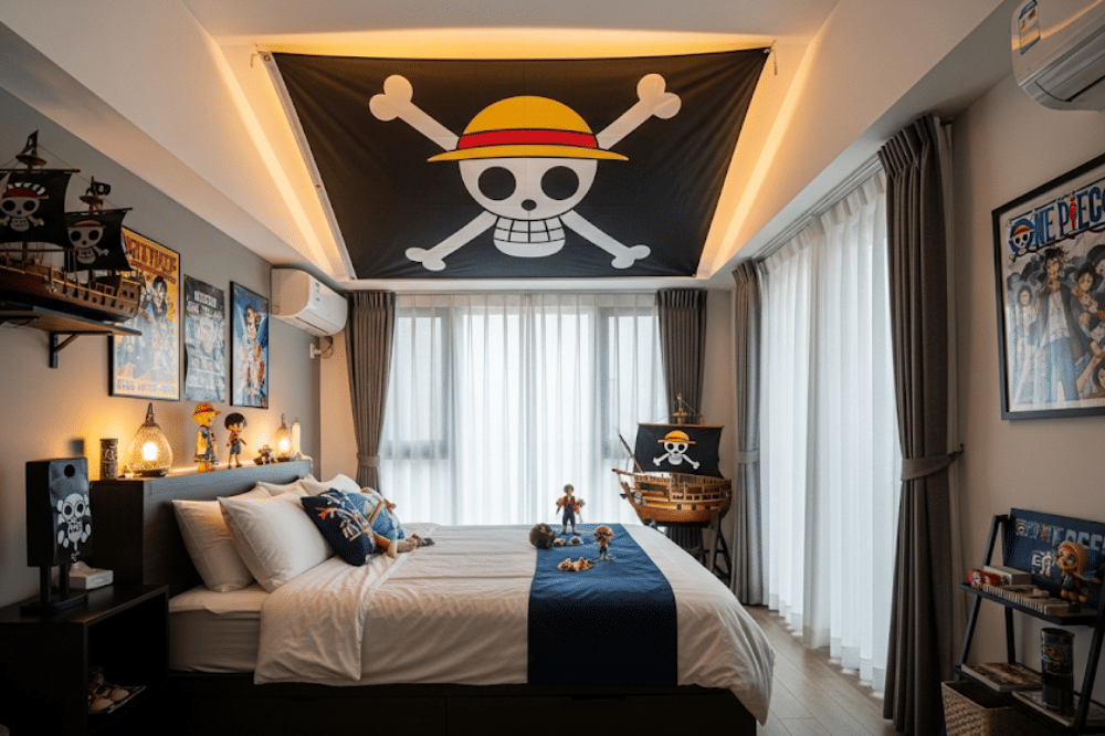 Ide Dekorasi Bendera One Piece di Kamar