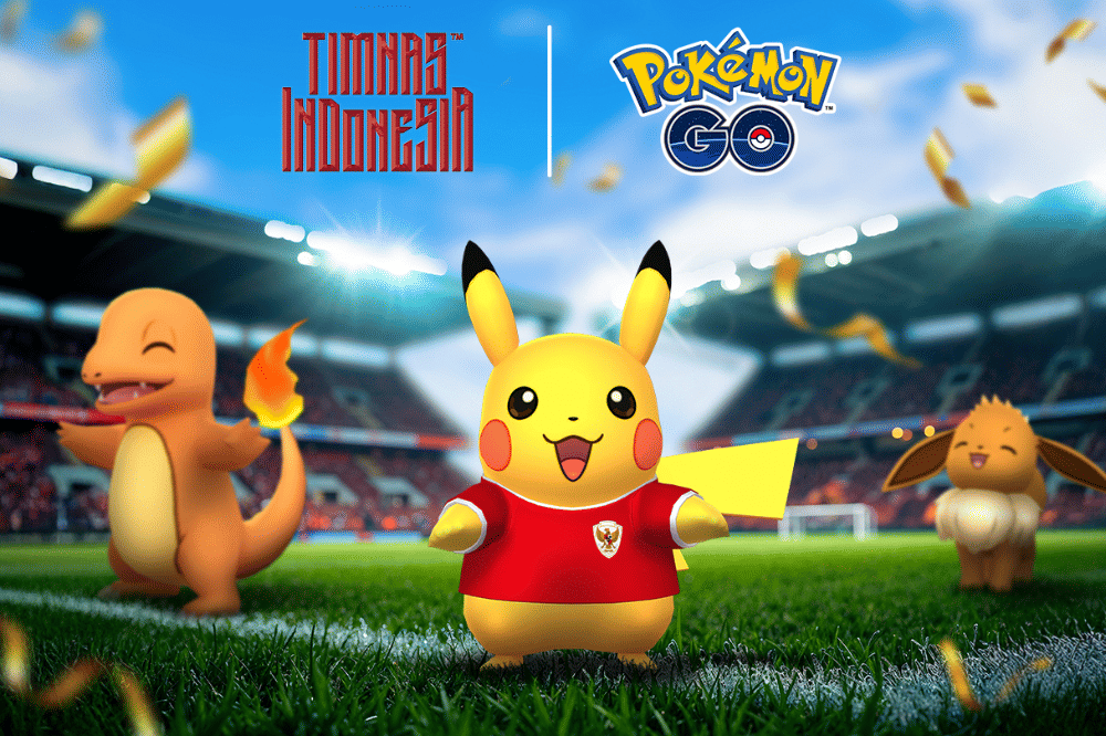 Pikachu berseragam Timnas Indonesia yang bisa ditangkap di game Pokemon Go
