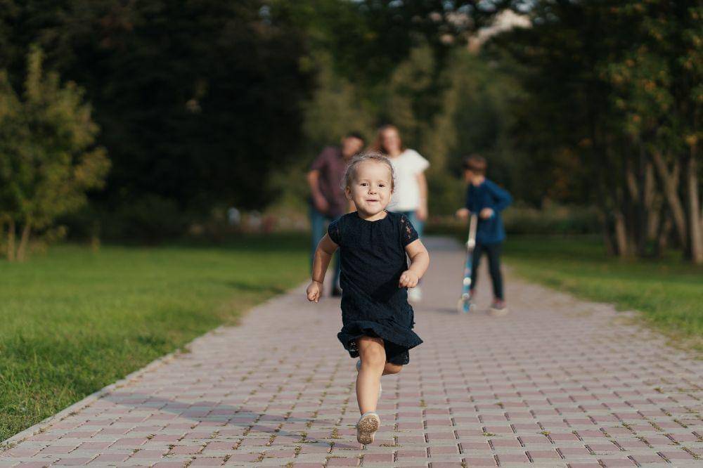 Little girl running