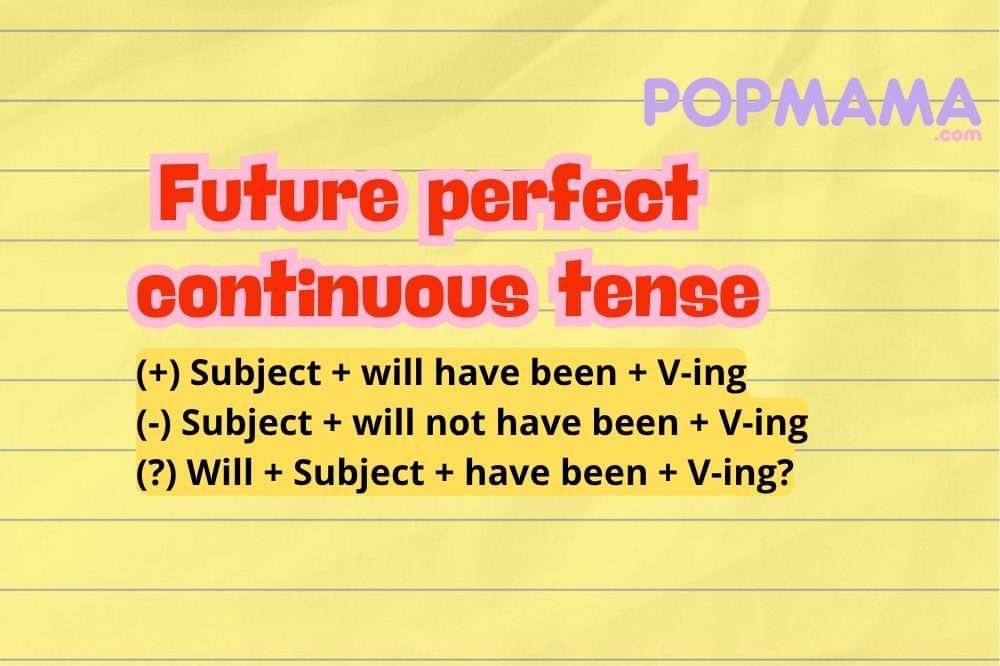 Rumus Future perfect continuous tense