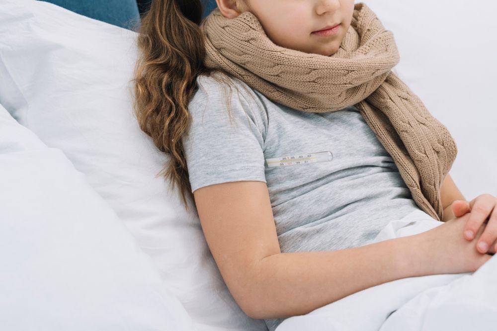Girl with woolen scarf