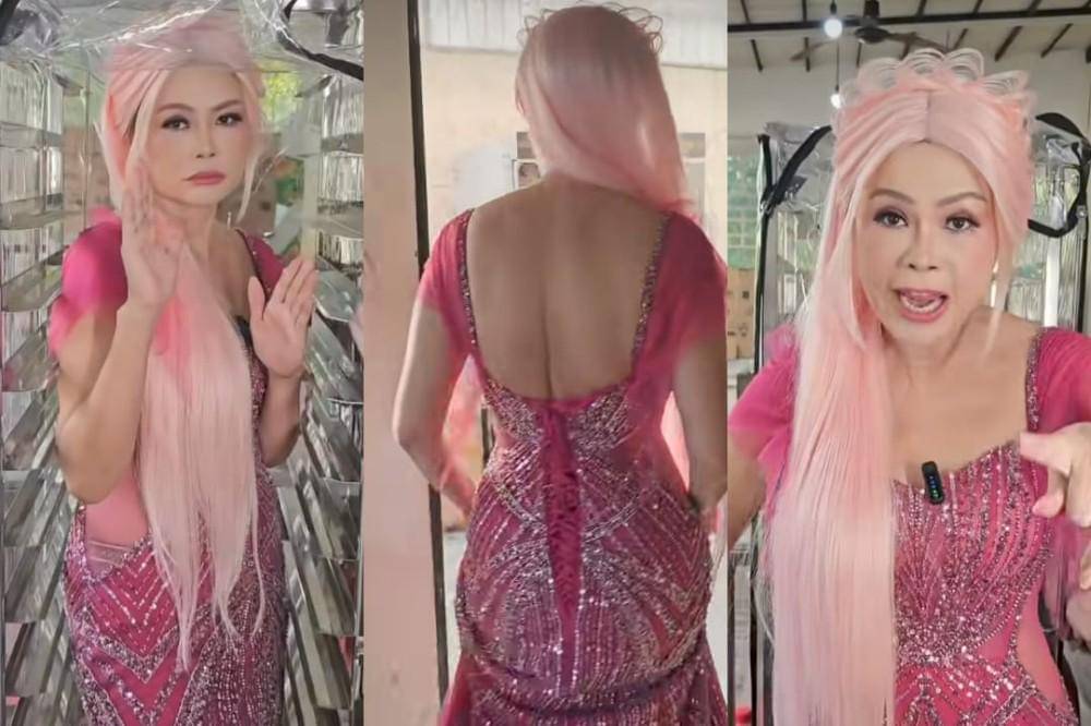 Penampilan serba pink Ci Mehong